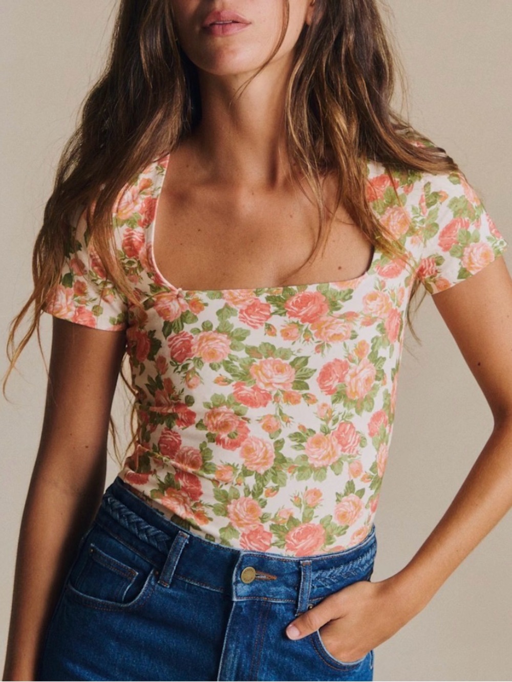 🇫🇷 Like New ✨ Sézane Amara T-Shirt, Alika Print